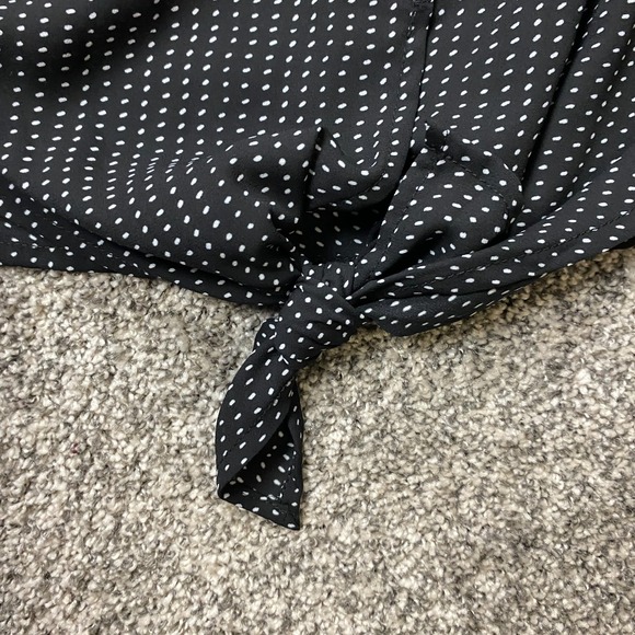 Adrianna top womens S blouse shirt Polka dot Lightweight tie‎ bow Sleeveless - Picture 3 of 8